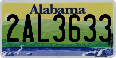 AL license plate 2AL3633