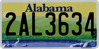 AL license plate 2AL3634