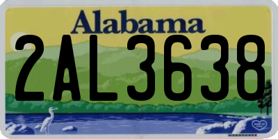 AL license plate 2AL3638