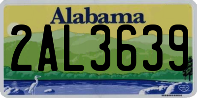 AL license plate 2AL3639
