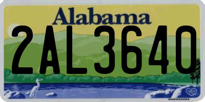 AL license plate 2AL3640