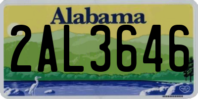 AL license plate 2AL3646