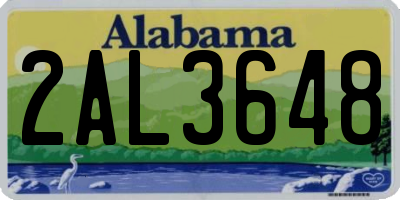 AL license plate 2AL3648