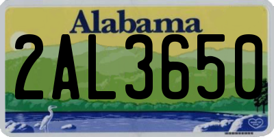 AL license plate 2AL3650