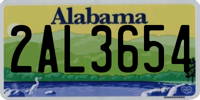 AL license plate 2AL3654