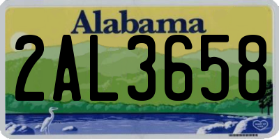 AL license plate 2AL3658