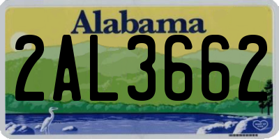 AL license plate 2AL3662