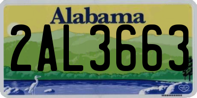 AL license plate 2AL3663