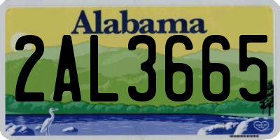 AL license plate 2AL3665