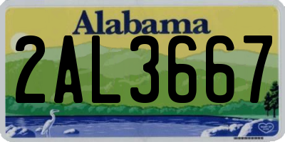 AL license plate 2AL3667