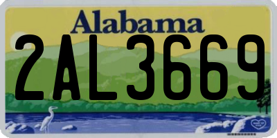 AL license plate 2AL3669