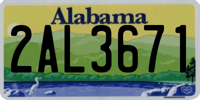 AL license plate 2AL3671