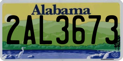AL license plate 2AL3673