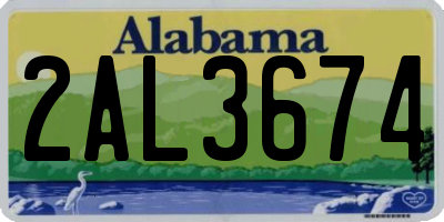 AL license plate 2AL3674