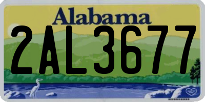 AL license plate 2AL3677
