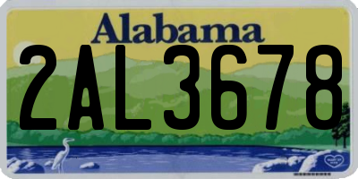 AL license plate 2AL3678