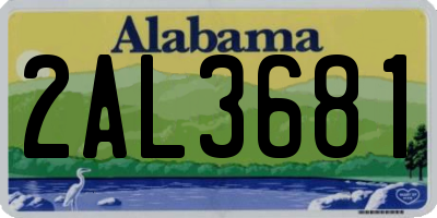 AL license plate 2AL3681