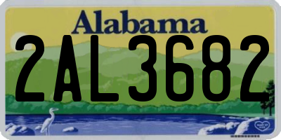 AL license plate 2AL3682