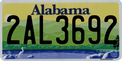 AL license plate 2AL3692