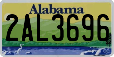 AL license plate 2AL3696