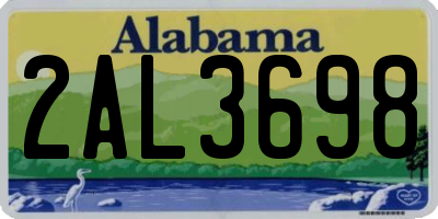 AL license plate 2AL3698