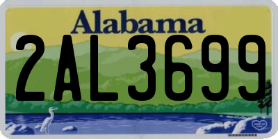 AL license plate 2AL3699