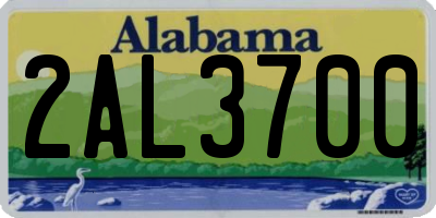AL license plate 2AL3700