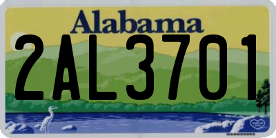 AL license plate 2AL3701