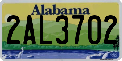 AL license plate 2AL3702