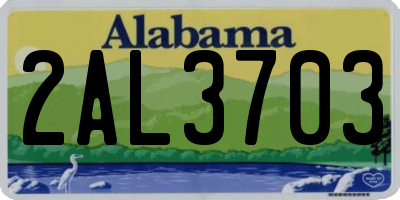 AL license plate 2AL3703