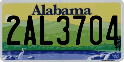 AL license plate 2AL3704