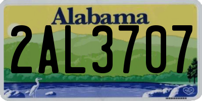 AL license plate 2AL3707