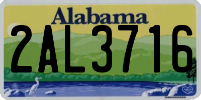 AL license plate 2AL3716