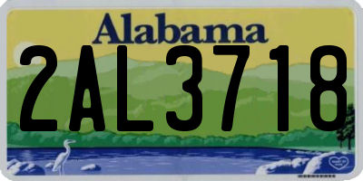 AL license plate 2AL3718