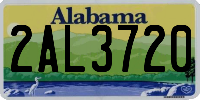 AL license plate 2AL3720