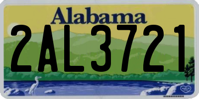AL license plate 2AL3721