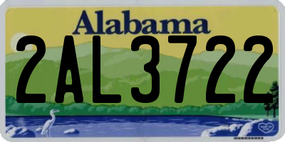 AL license plate 2AL3722