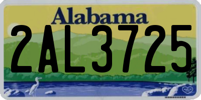AL license plate 2AL3725