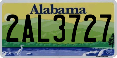 AL license plate 2AL3727