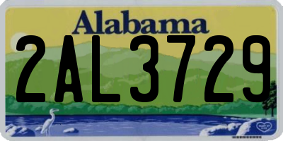 AL license plate 2AL3729
