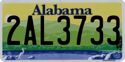 AL license plate 2AL3733