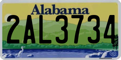 AL license plate 2AL3734