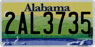 AL license plate 2AL3735