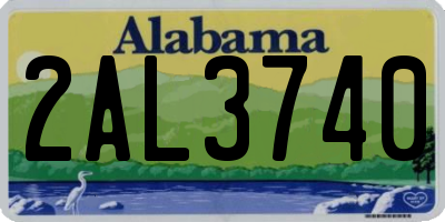 AL license plate 2AL3740
