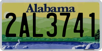 AL license plate 2AL3741