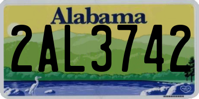AL license plate 2AL3742