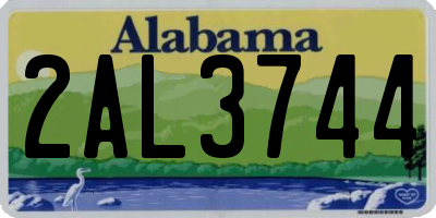 AL license plate 2AL3744
