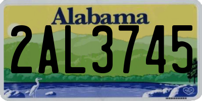 AL license plate 2AL3745