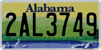 AL license plate 2AL3749