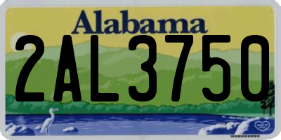 AL license plate 2AL3750
